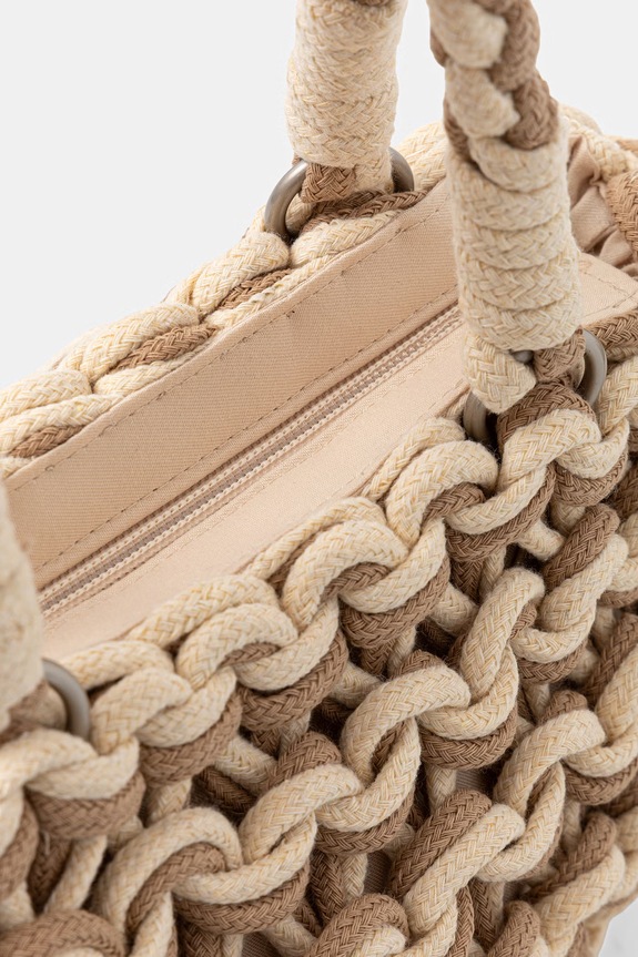 Answear.LAB crossbody kabelka dámska bavlnená hnedá 25012.hak