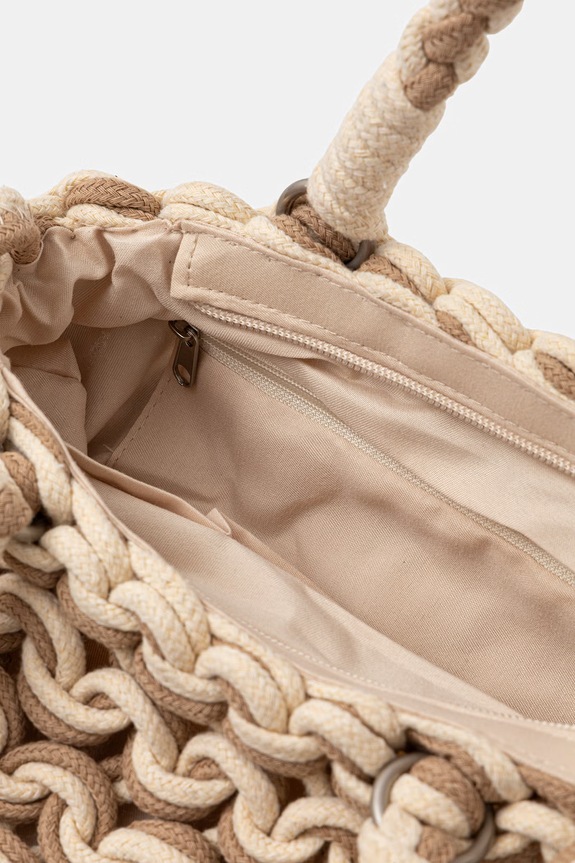 Answear.LAB crossbody kabelka dámska bavlnená 25012.hak hnedá