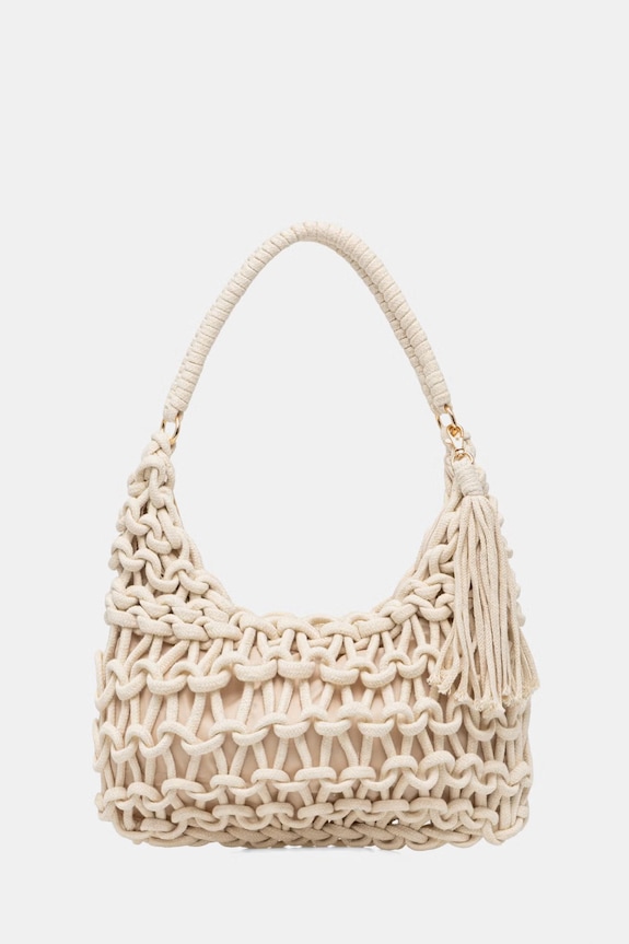 Answear.LAB τσάντα hobo γυναικεία βαμβακερή μπεζ KKC080-50.hak