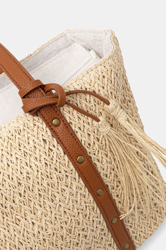 Answear.LAB kabelka typu shopper dámska pletená béžová MXZQ2501270950