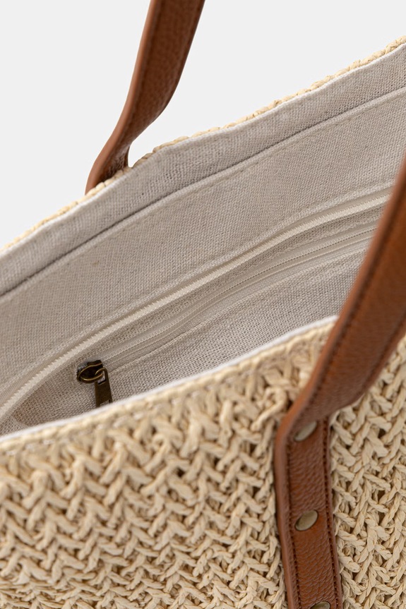 Answear.LAB kabelka typu shopper dámska pletená MXZQ2501270950 béžová