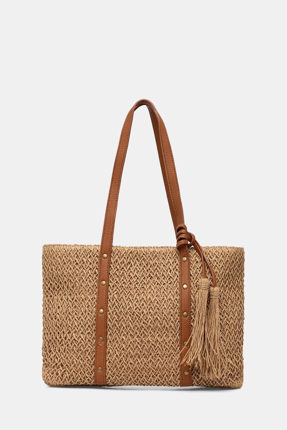 Answear.LAB torebka shopper damska pleciona brązowy MXZQ2501270950