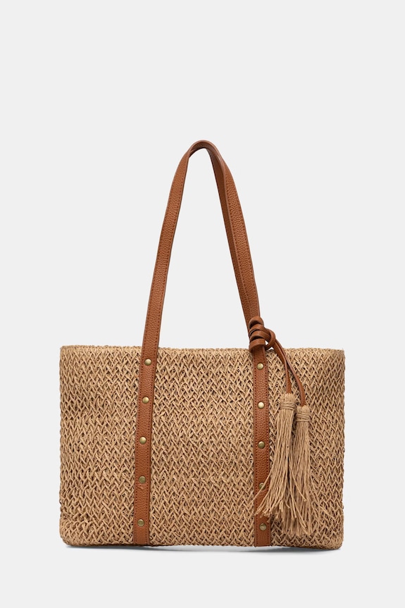 Answear.LAB torebka shopper damska pleciona brązowy MXZQ2501270950