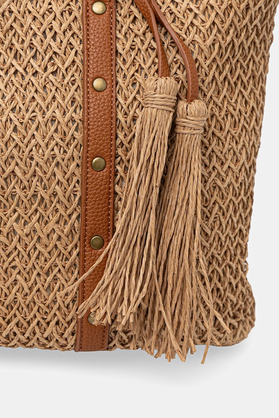 Answear.LAB torebka shopper damska pleciona brązowy MXZQ2501270950