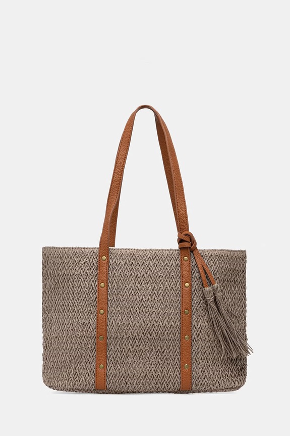 Answear.LAB kabelka typu shopper dámska pletená hnedá MXZQ2501270950