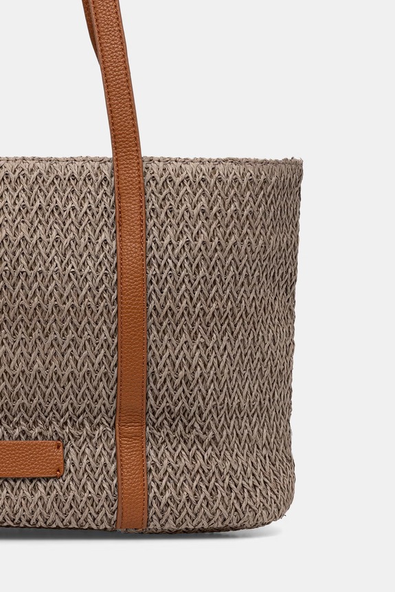 Doplnky Answear.LAB kabelka typu shopper dámska pletená MXZQ2501270950 hnedá