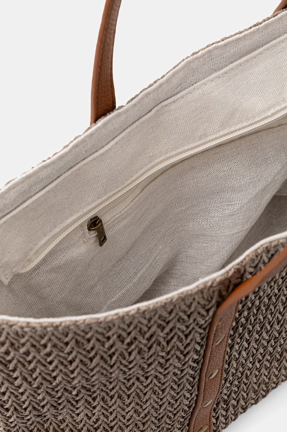 Answear.LAB kabelka typu shopper dámska pletená hnedá MXZQ2501270950