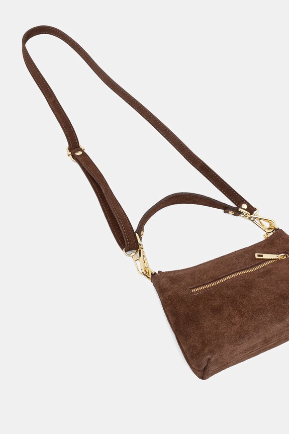 Answear.LAB geantă crossbody de damă din piele întoarsă maro C00046.isr