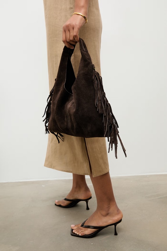 Answear.LAB torebka zamszowa nie mieści A4 brązowy C00035.isr