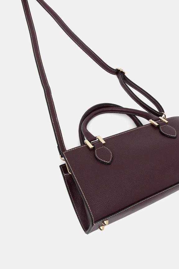 Answear.LAB torebka crossbody damska skórzana bordowy A00011.isr