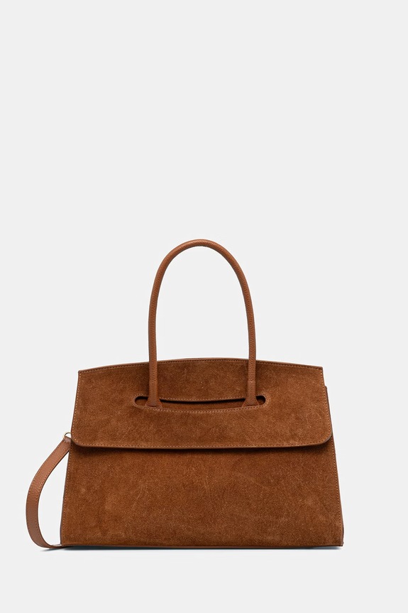 Τσάντα σουέτ Answear.LAB λείο δέρμα καφέ c000054.ISR