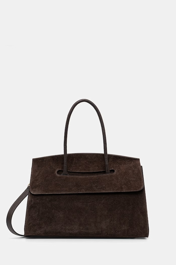 Τσάντα σουέτ Answear.LAB λείο δέρμα καφέ c000054.ISR