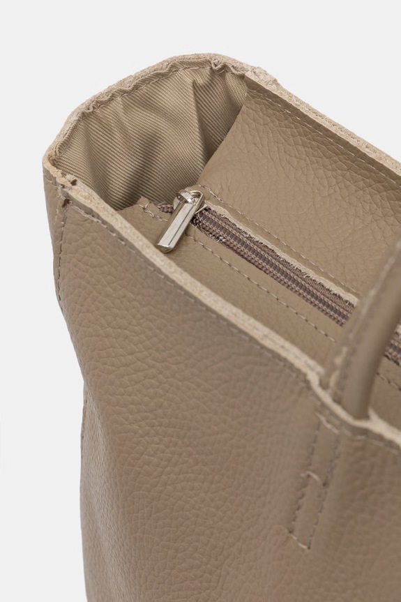 Answear.LAB torebka shopper damska skórzana brązowy 755.podszewka.hak