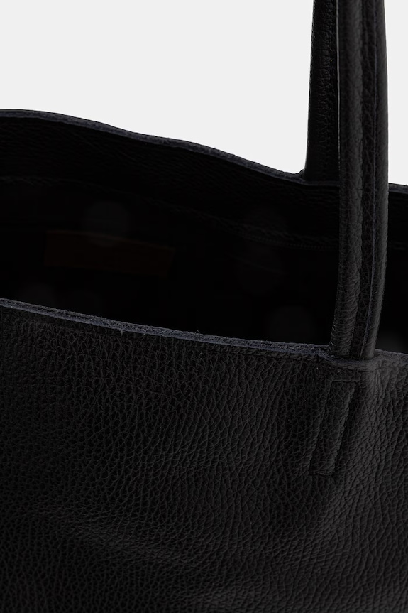 Answear.LAB shopper torba ženska usnjena 755.podszewka.hak črna
