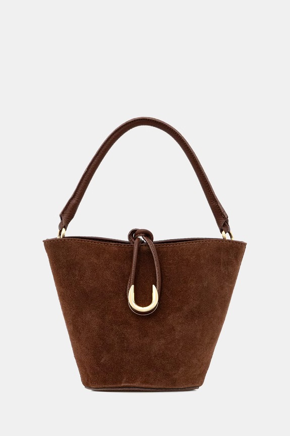 Answear.LAB βαλιτσάκι γυναικείο από δέρμα σουέτ καφέ 1457.hak