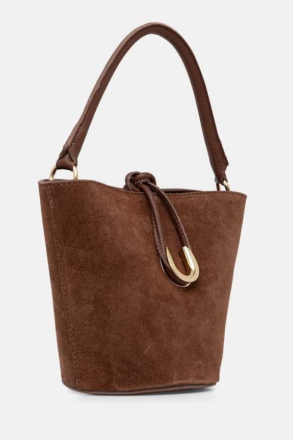 Answear.LAB βαλιτσάκι γυναικείο από δέρμα σουέτ 1457.hak καφέ WS26