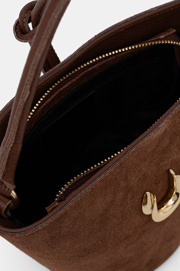 Answear.LAB βαλιτσάκι γυναικείο από δέρμα σουέτ 1457.hak καφέ