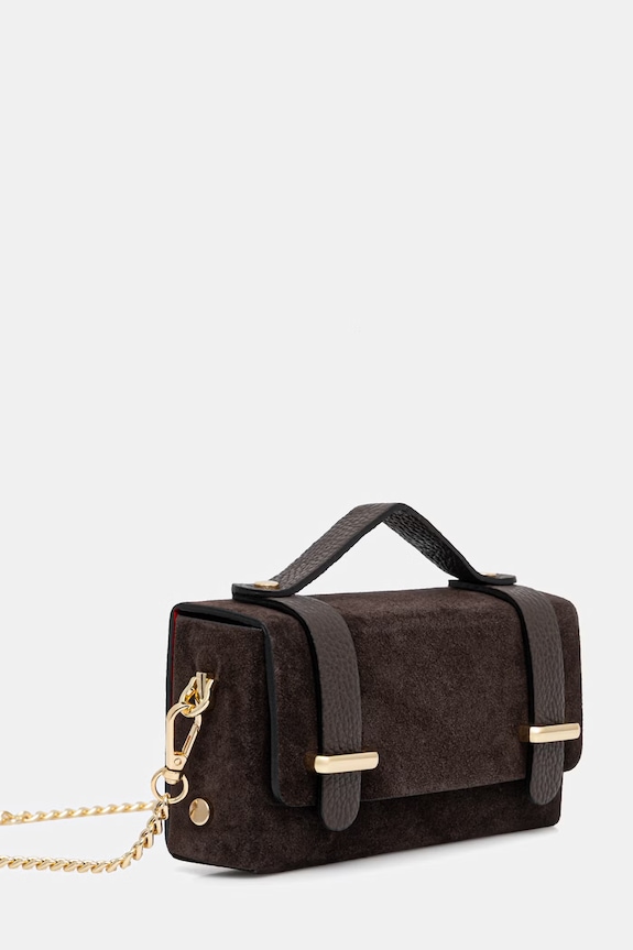 Answear.LAB clutch γυναικεία δερμάτινη PZP1110.iak καφέ WS26