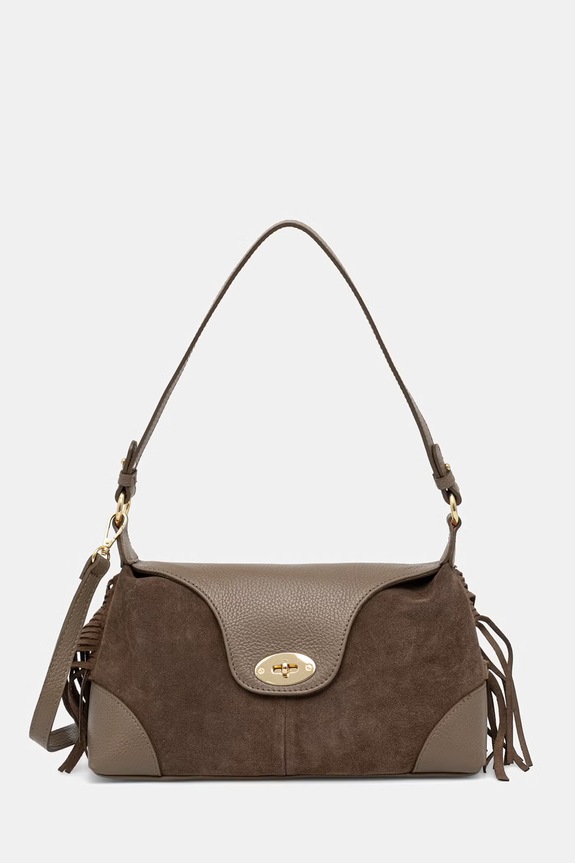 Answear.LAB crossbody kabelka dámska kožená hnedá c00056