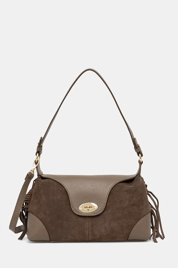 Answear.LAB crossbody kabelka dámska kožená hnedá c00056