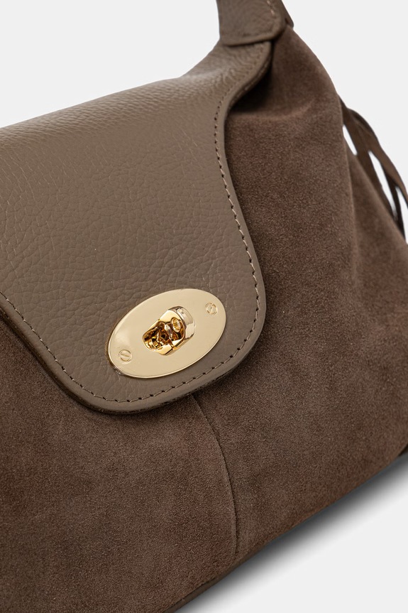 Answear.LAB crossbody kabelka dámska kožená hnedá c00056