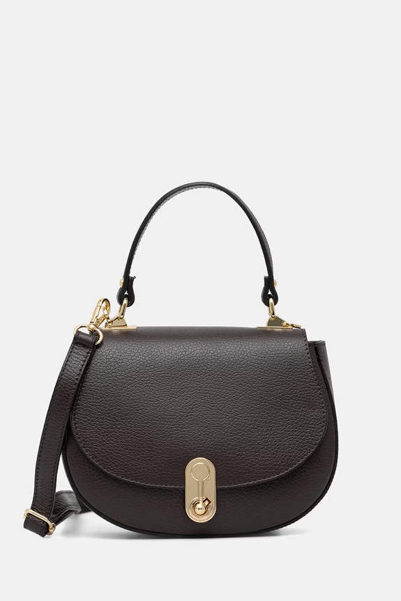 Answear.LAB crossbody kabelka dámska kožená hnedá a00030