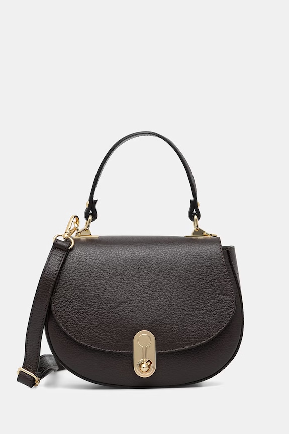 Answear.LAB crossbody kabelka dámska kožená hnedá a00030