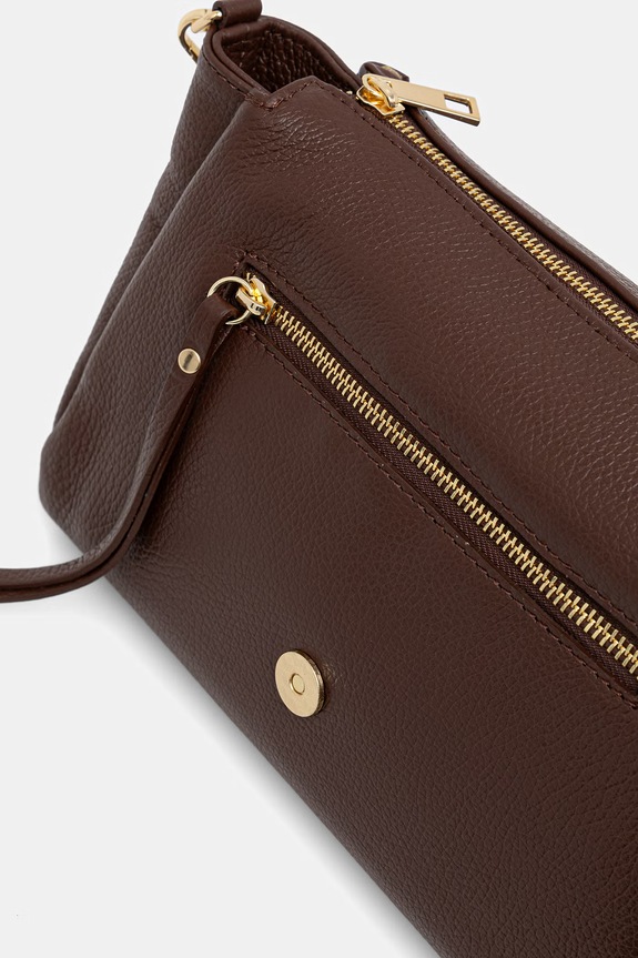 Answear.LAB crossbody kabelka dámska kožená hnedá a00028