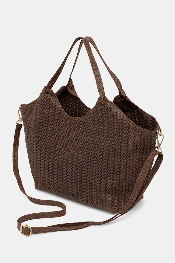 Akcesoria Answear.LAB torebka shopper damska zamszowa 1487.hak brązowy