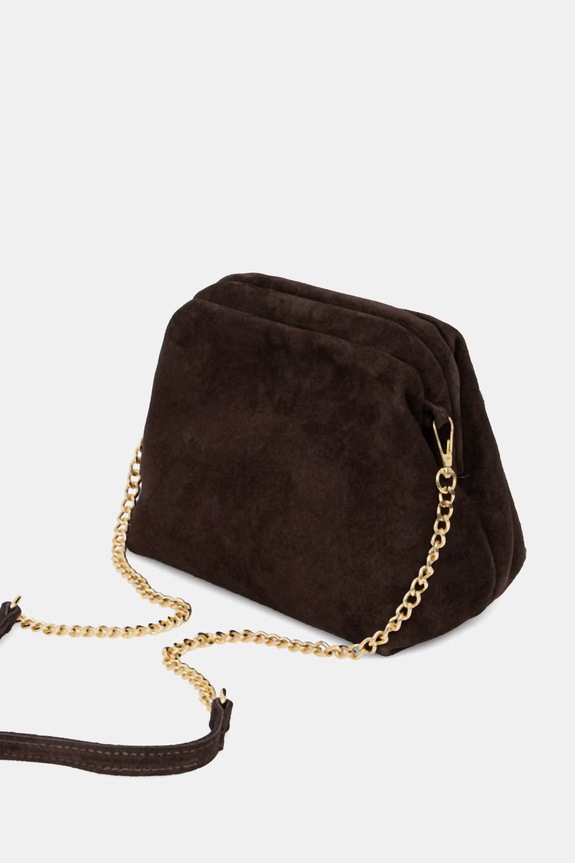 Akcesoria Answear.LAB kopertówka damska zamszowa 1360.hak brązowy