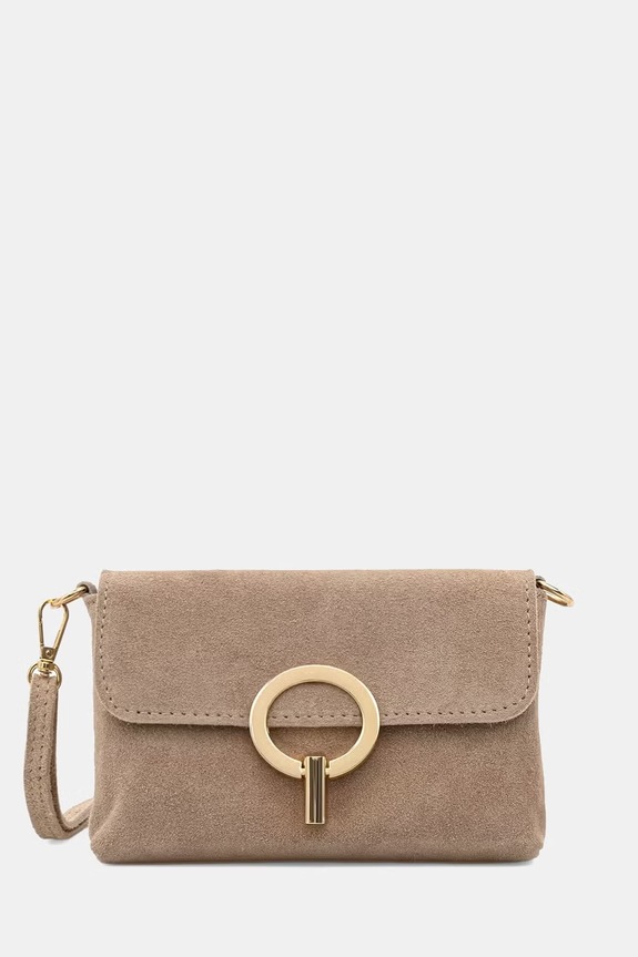Answear.LAB torebka crossbody damska zamszowa beżowy 1341.hak