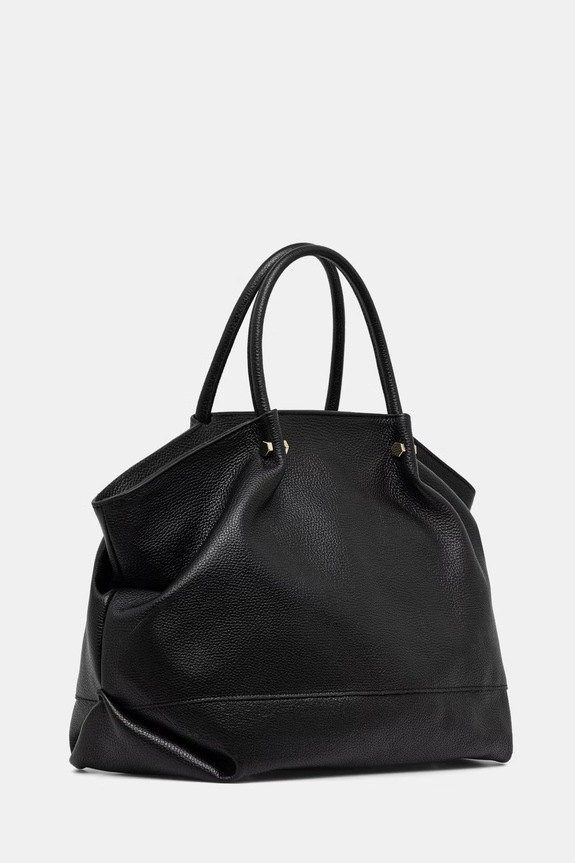 Answear.LAB kabelka typu shopper dámska kožená SR42DL.PSR čierna WS26