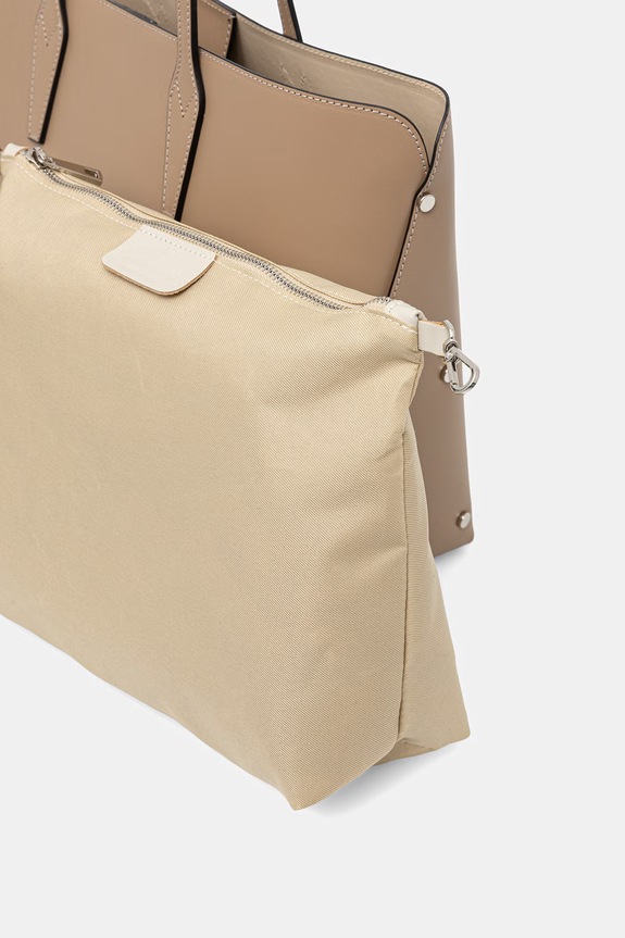 Answear.LAB torebka shopper damska skórzana beżowy SR46DL.PSR