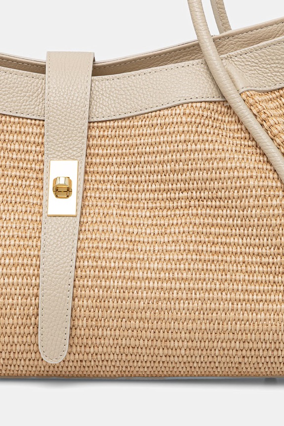 Answear.LAB torebka shopper damska pleciona beżowy say12013.ijk