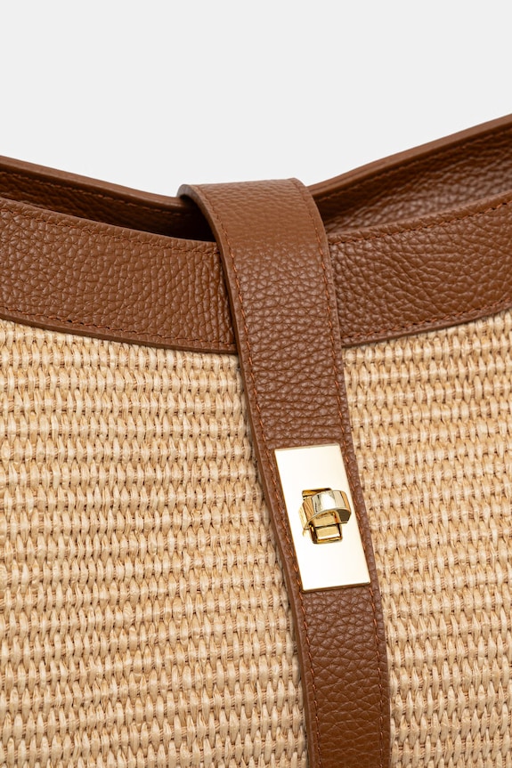 Answear.LAB torebka shopper damska pleciona brązowy say12013.ijk