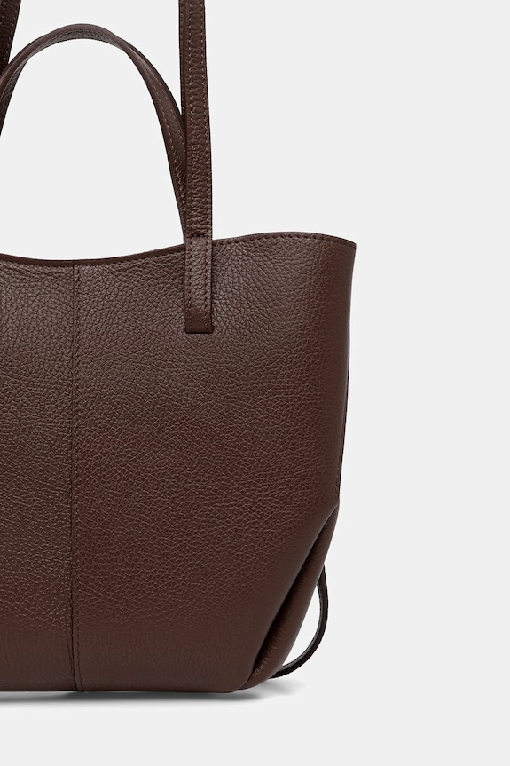 Akcesoria Answear.LAB torebka damska skórzana a00003-p.leather.ijk brązowy