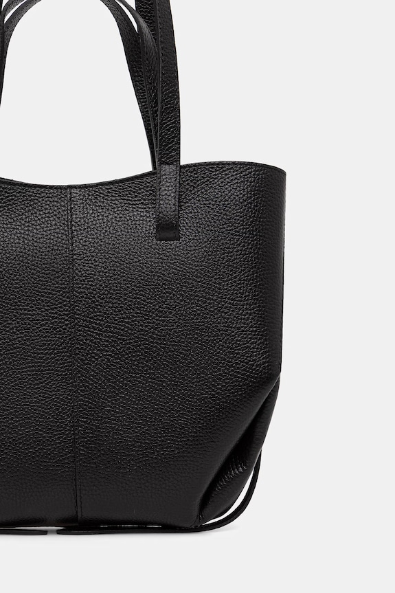 Akcesoria Answear.LAB torebka damska skórzana a00003-p.leather.ijk czarny