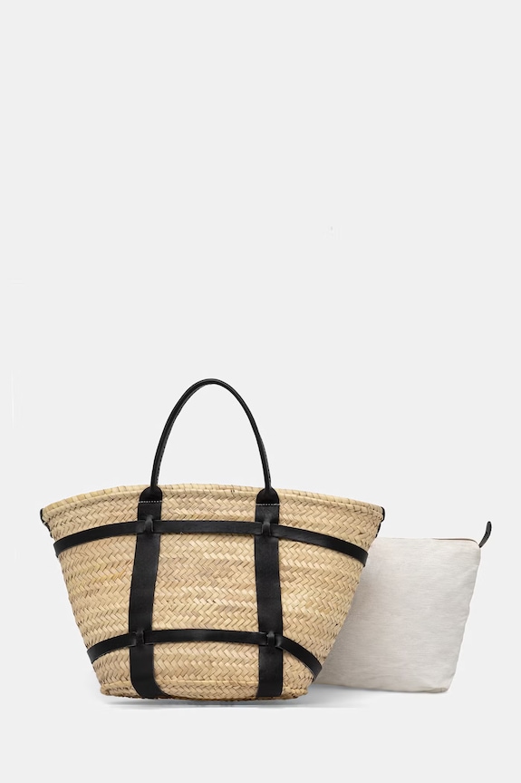 Answear.LAB τσάντα shopper γυναικεία πλεγμένη μπεζ 95615.hak