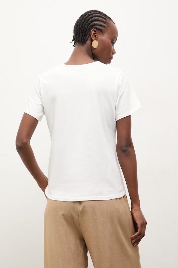 Ρούχα Γυναικείο βαμβακερό T-shirt με μαντίλι Answear.LAB 55200.iSR καφέ