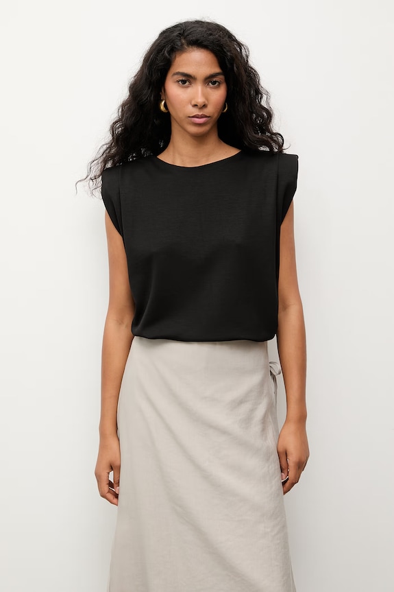 Answear.LAB T-shirt damski z wiskozy czarny 71845.tok