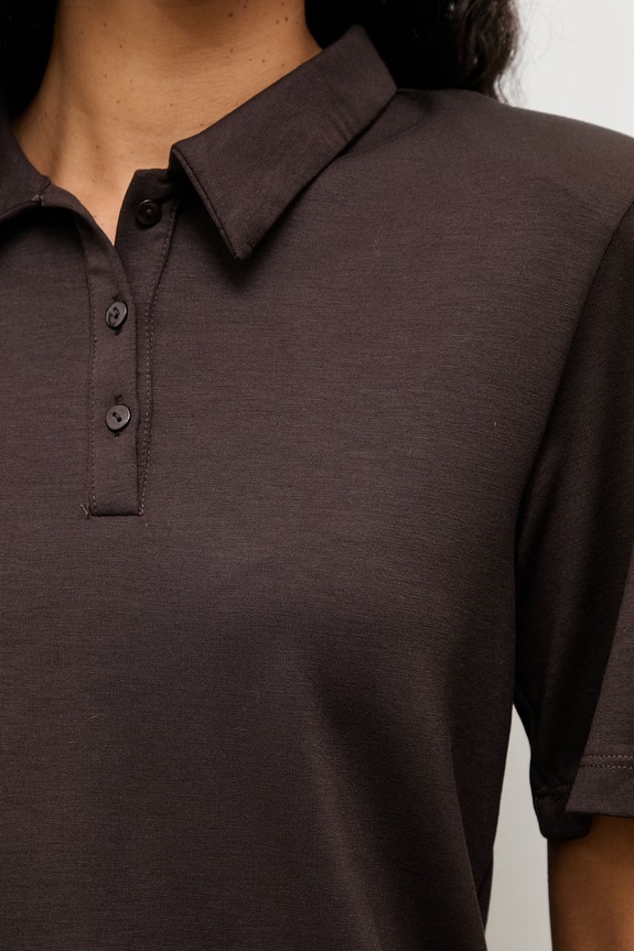 Answear.LAB polo pentru femei, cu vâscoză 71824.tok maro