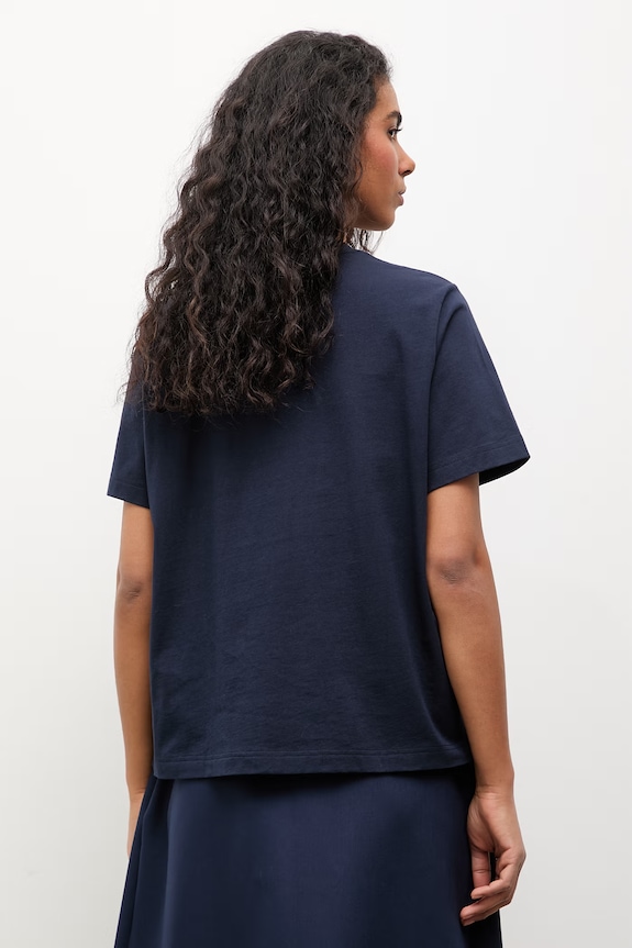 Îmbrăcăminte Answear.LAB tricou basic pentru femei, din bumbac TR2.2.tok bleumarin
