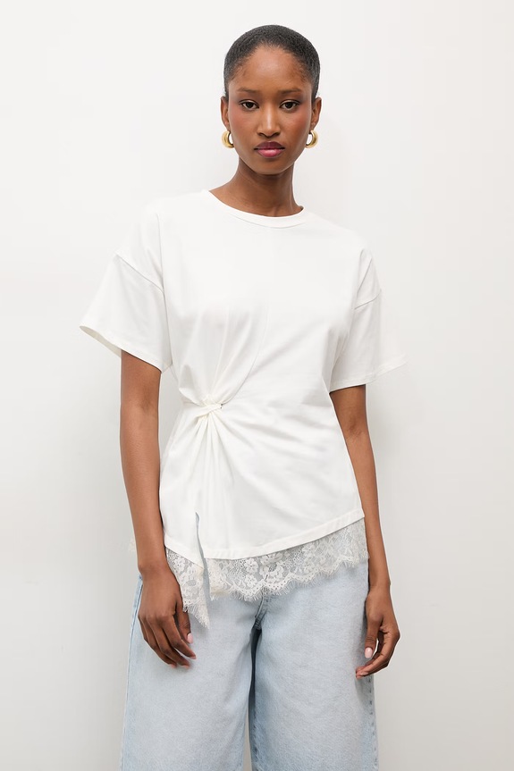 Answear.LAB T-shirt damski z bawełną biały 95002.iak