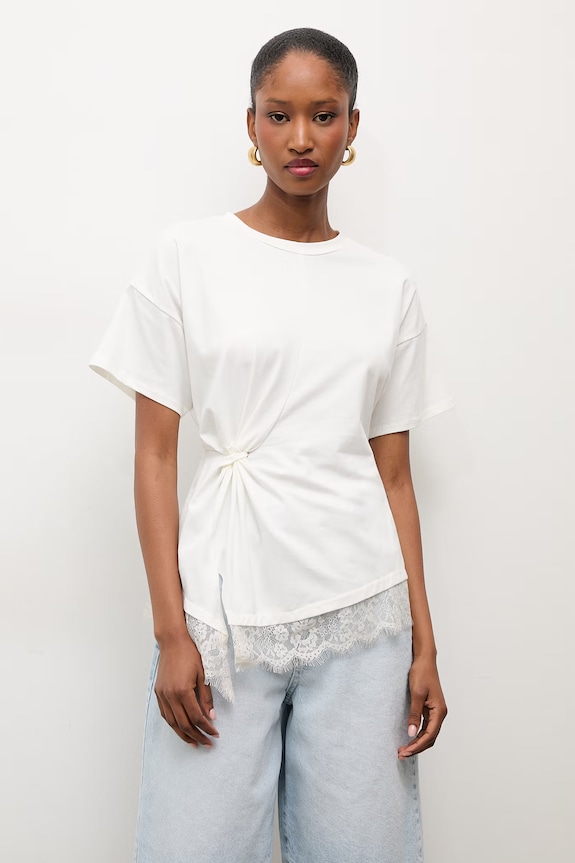 Answear.LAB T-shirt damski z bawełną biały 95002.iak
