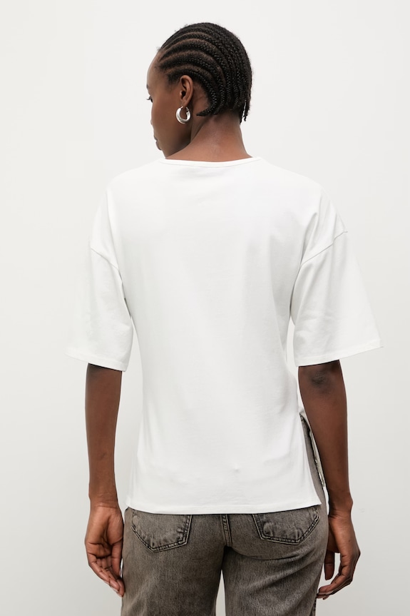 Oblačila Answear.LAB kratka majica ženska bombažna z elastanom 56227.iak bela