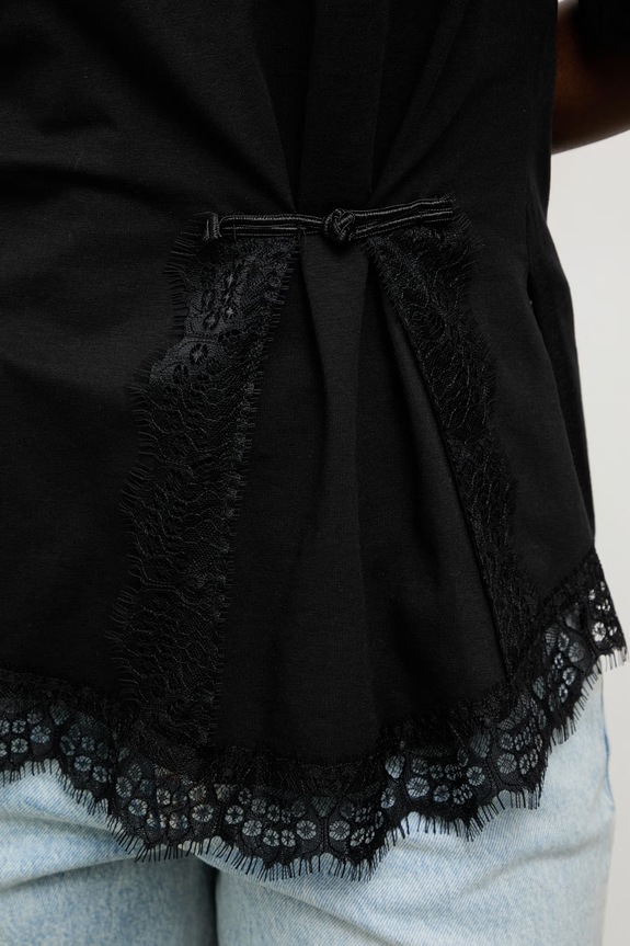 Answear.LAB kratka majica ženska iz bombaža z elastanom 56227.iak črna