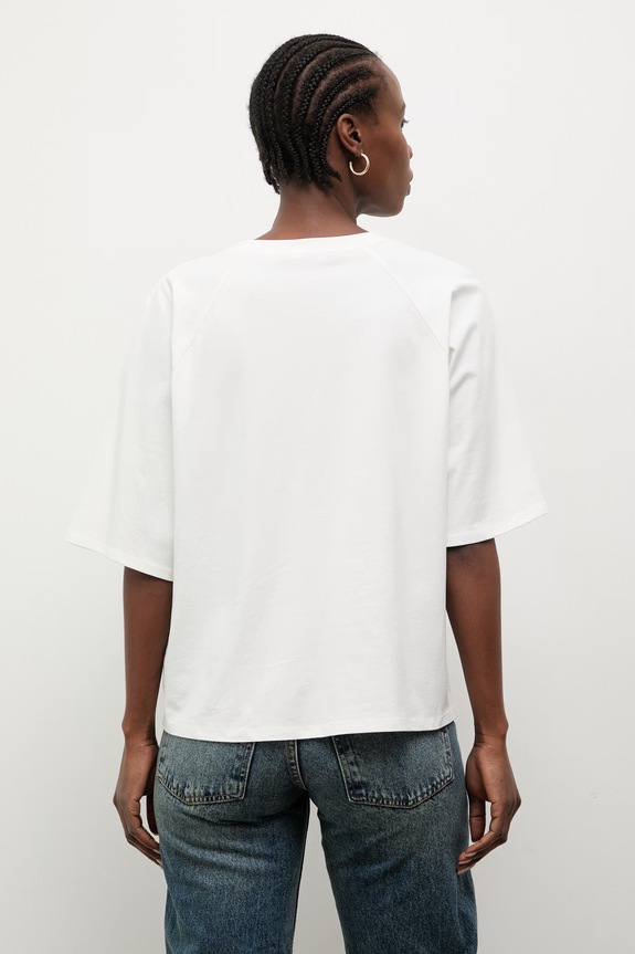 Oblačila Answear.LAB kratka majica ženska bombažna z elastanom 56226.iak bela
