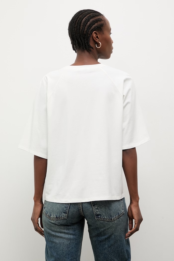 Oblačila Answear.LAB kratka majica ženska bombažna z elastanom 56226.iak bela