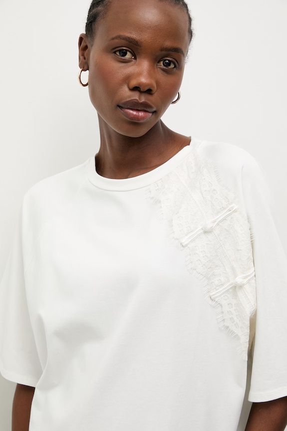 Answear.LAB kratka majica ženska bombažna z elastanom bela 56226.iak