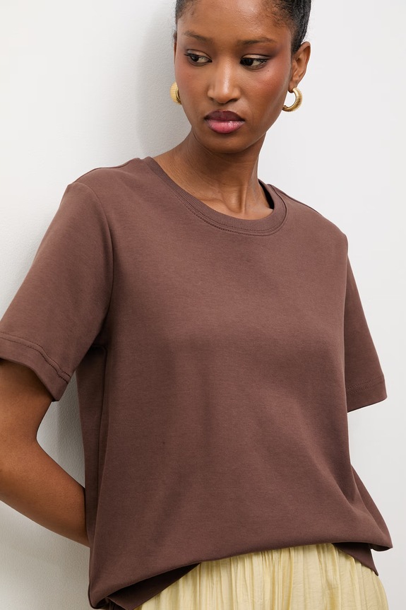 Answear.LAB T-shirt damski bawełniany brązowy 31763.tok